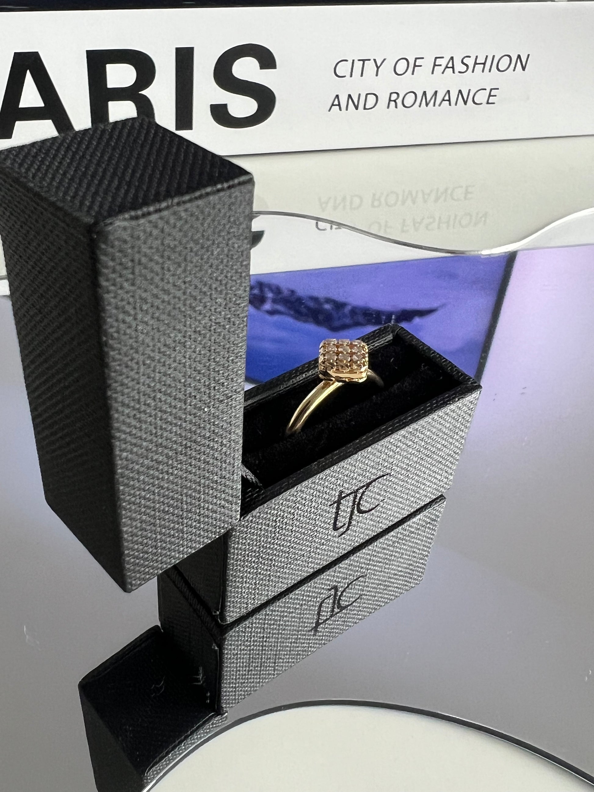 TJC 9ct Gold Diamond-Cut Topped Ring