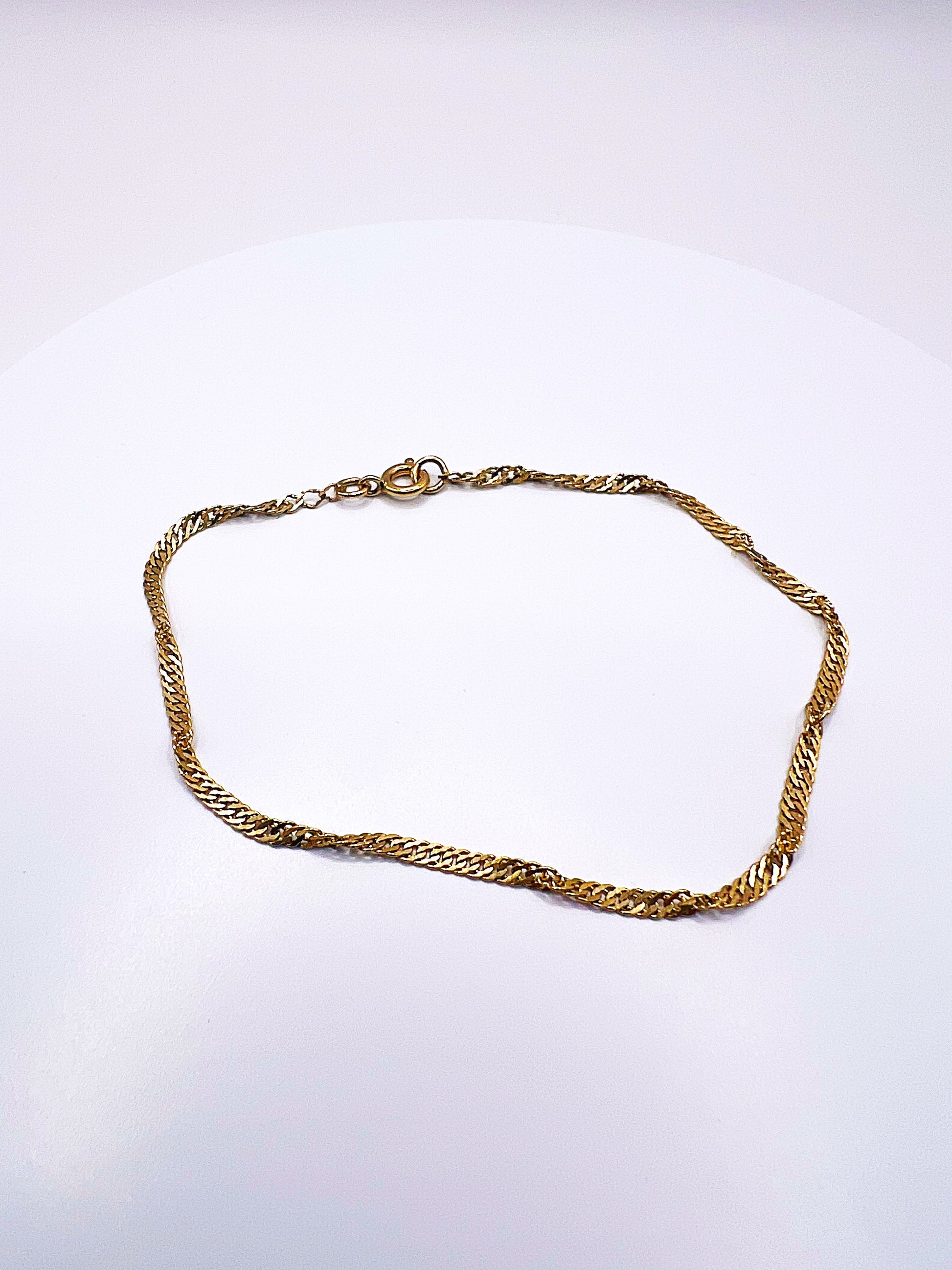 9ct Yellow Gold Twist Curb Chain Bracelet