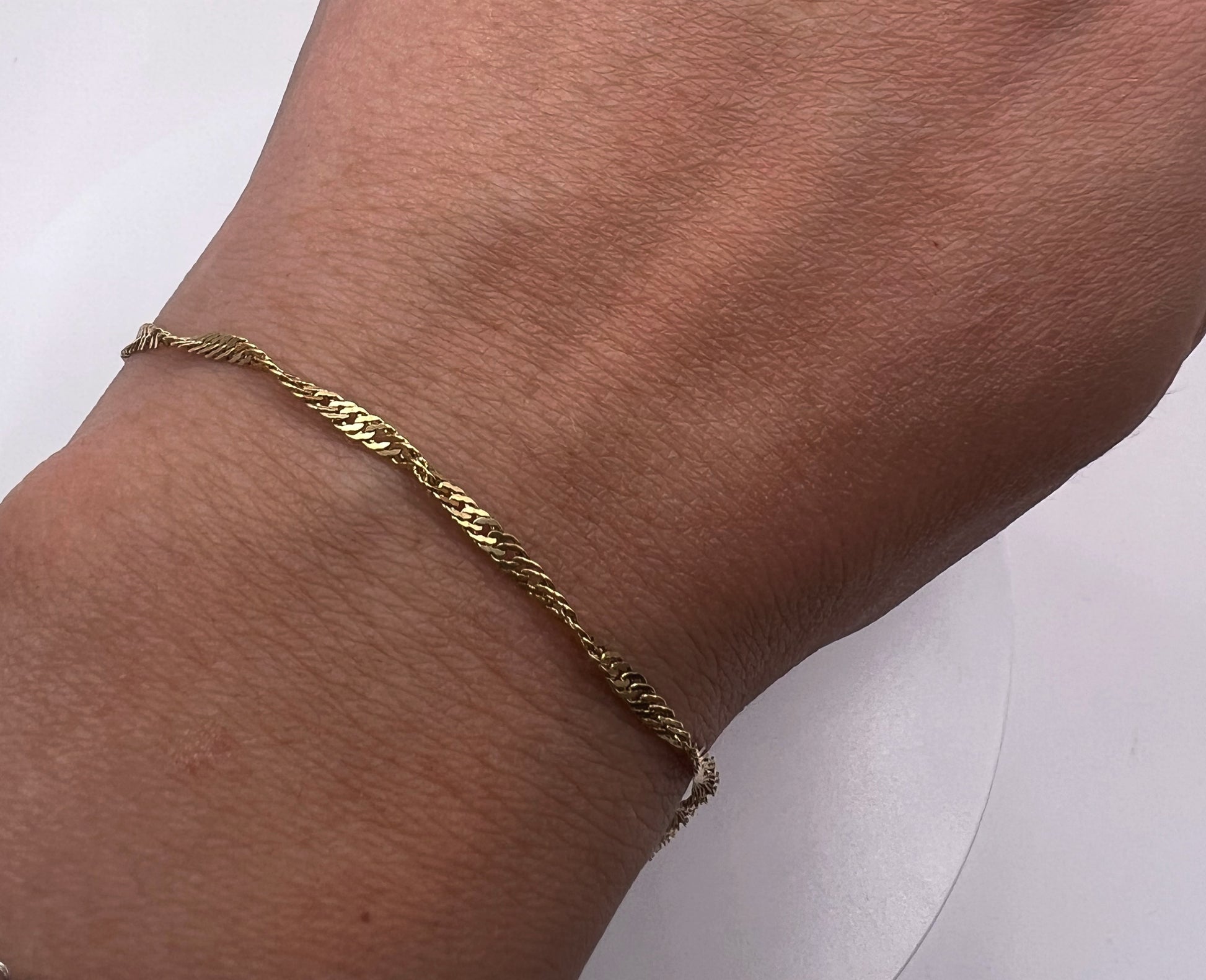 9ct Yellow Gold Twist Curb Chain Bracelet