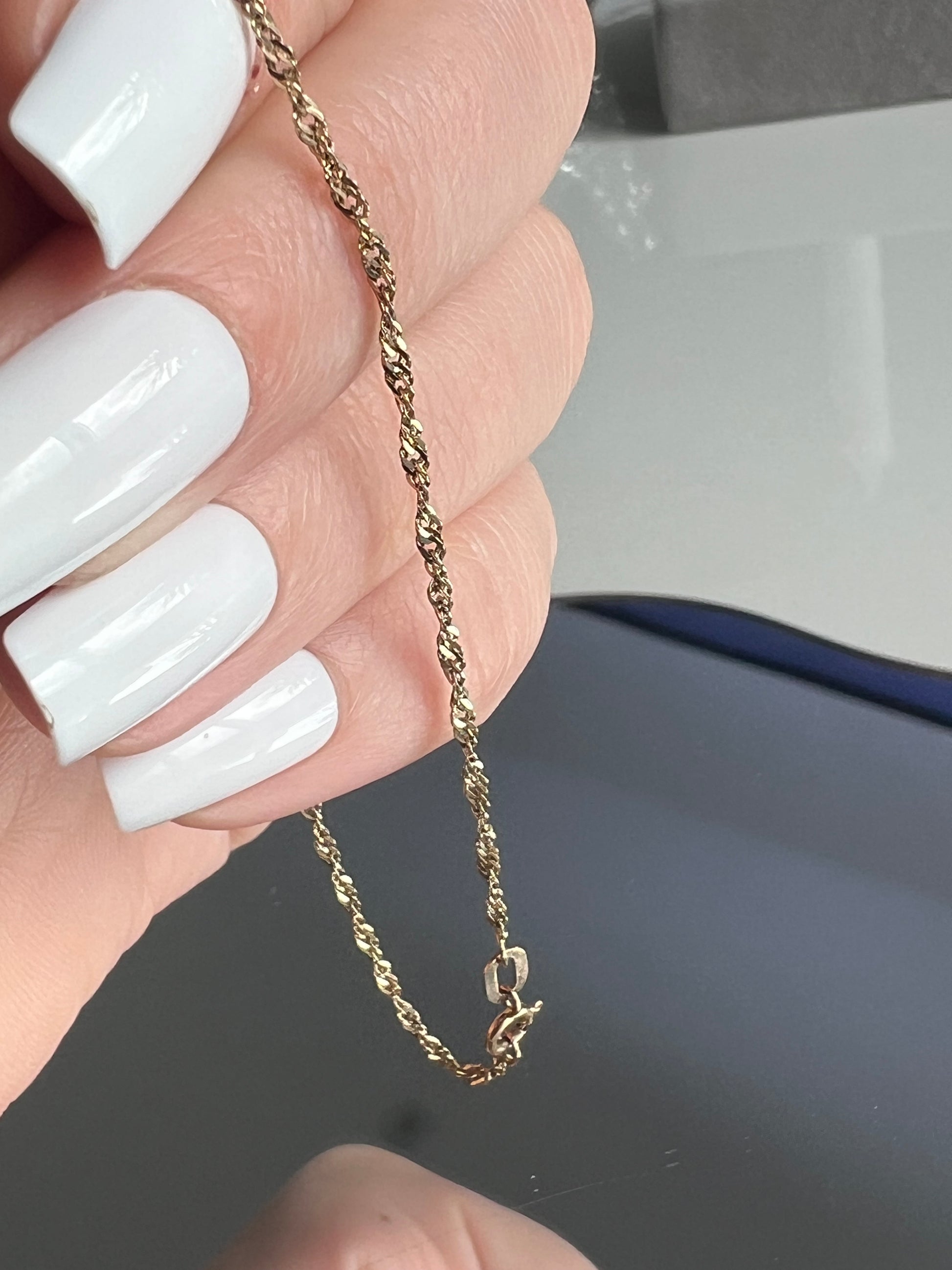 9ct Yellow Gold Fine Singapore Twist Bracelet