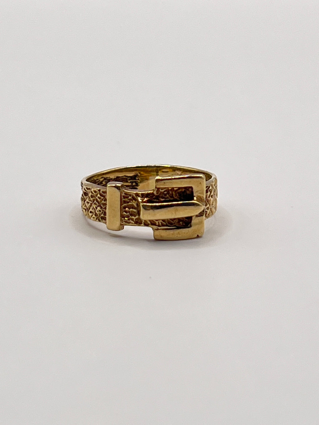 Vintage Style Buckle Ring 9ct Yellow Gold