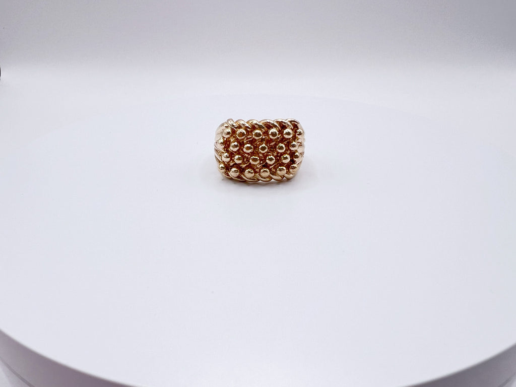 9ct Gold 4 Row Keeper Ring