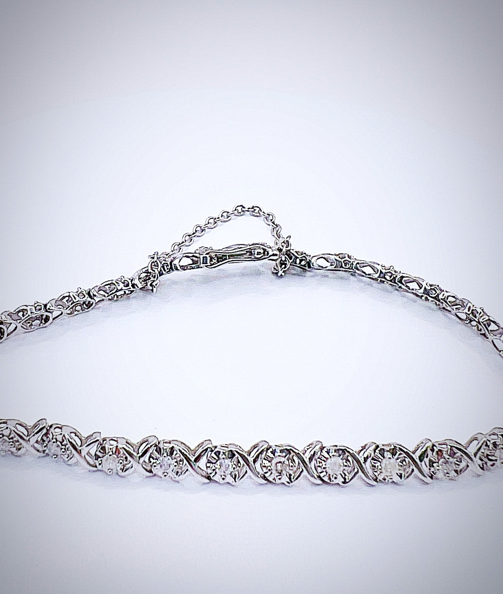 Stunning 9ct White Gold 1ct Diamond Tennis Bracelet Hallmarked