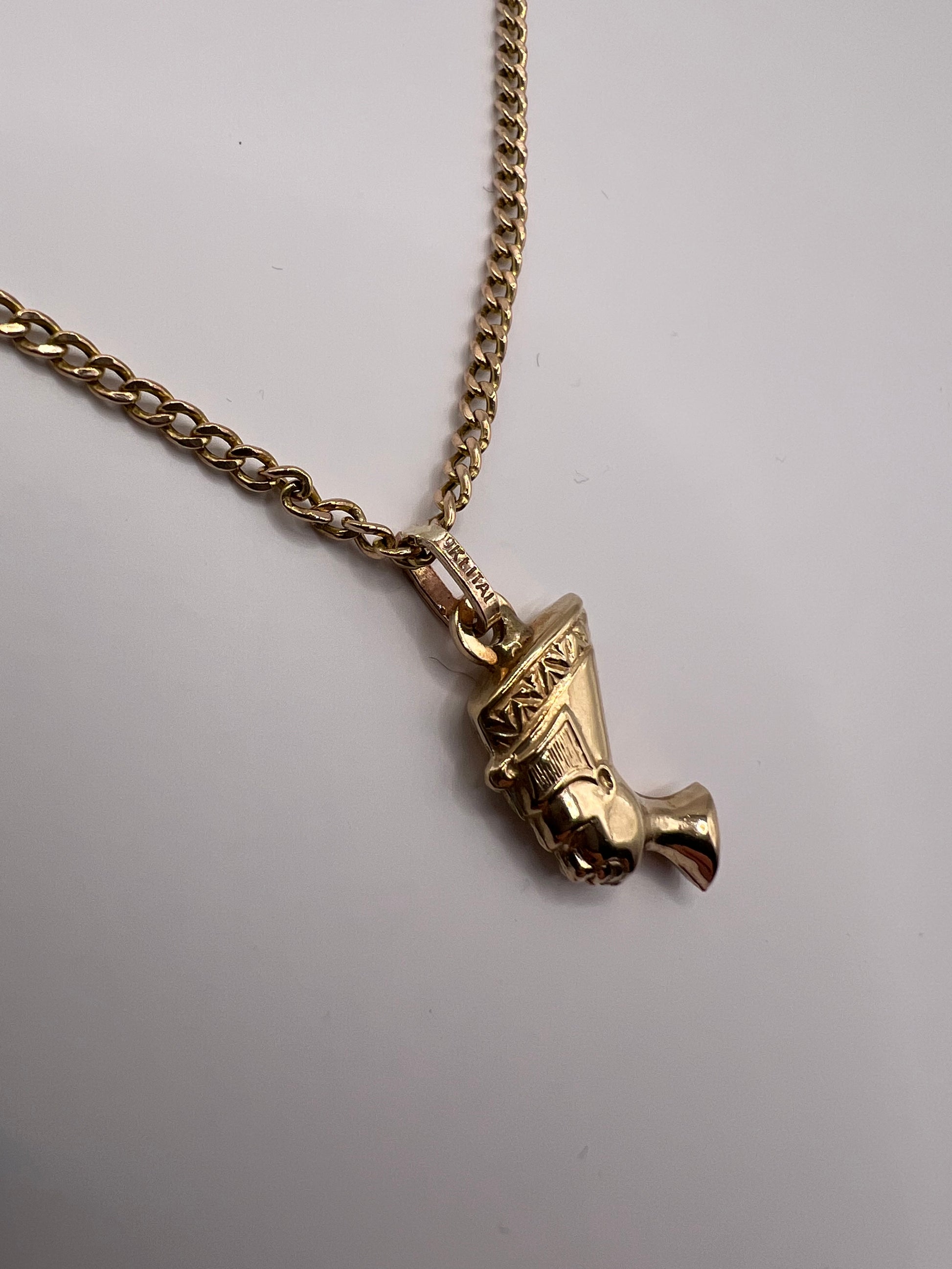 9ct Yellow Gold Egyptian Queen Nefertiti Pendant Necklace Perfect Gift For Her