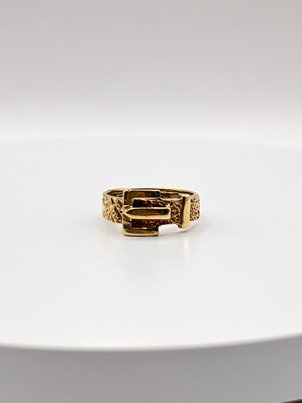 Vintage Style Buckle Ring 9ct Yellow Gold