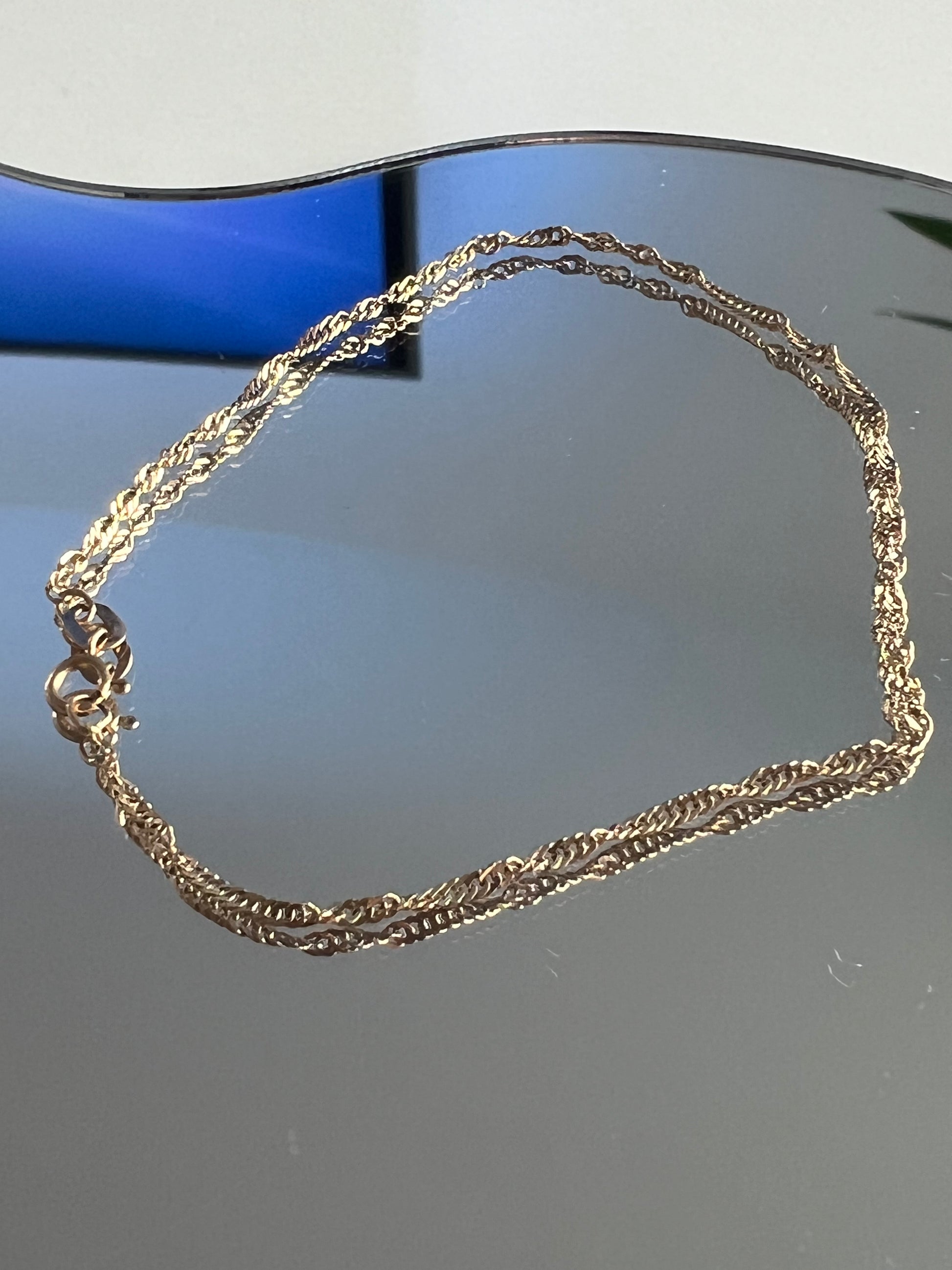 9ct Yellow Gold Fine Singapore Twist Bracelet