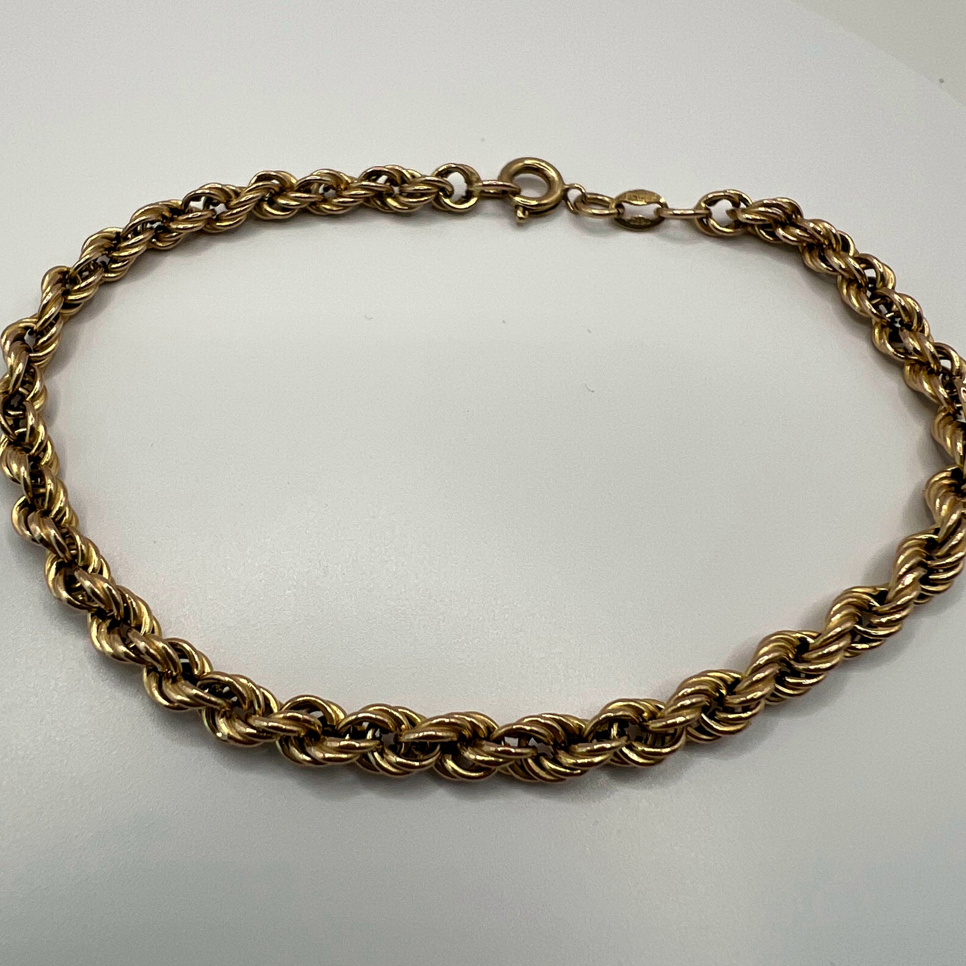 9ct Gold Rope Chain Bracelet – 7.5"