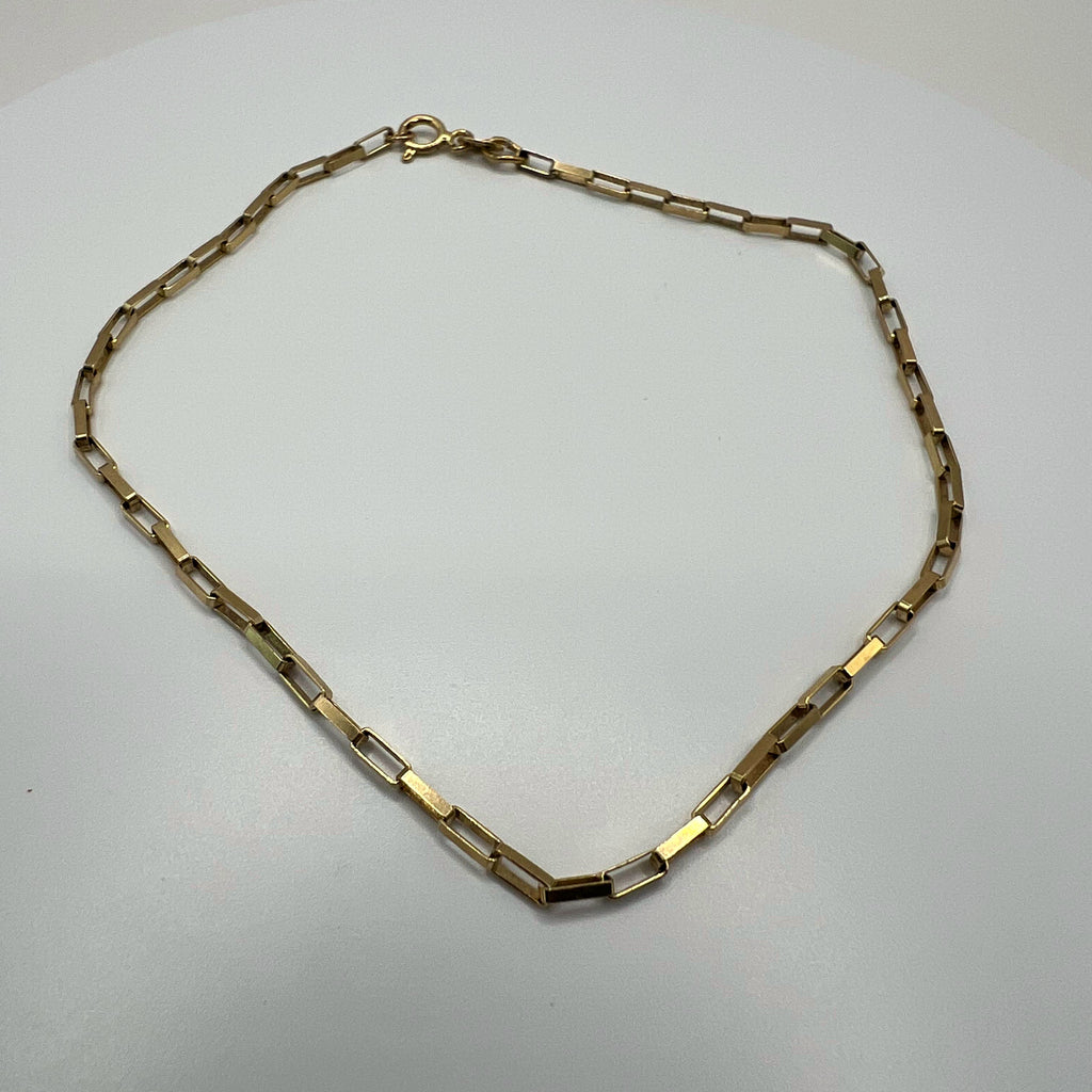 9ct Yellow Gold Paperclip Bracelet – 9”