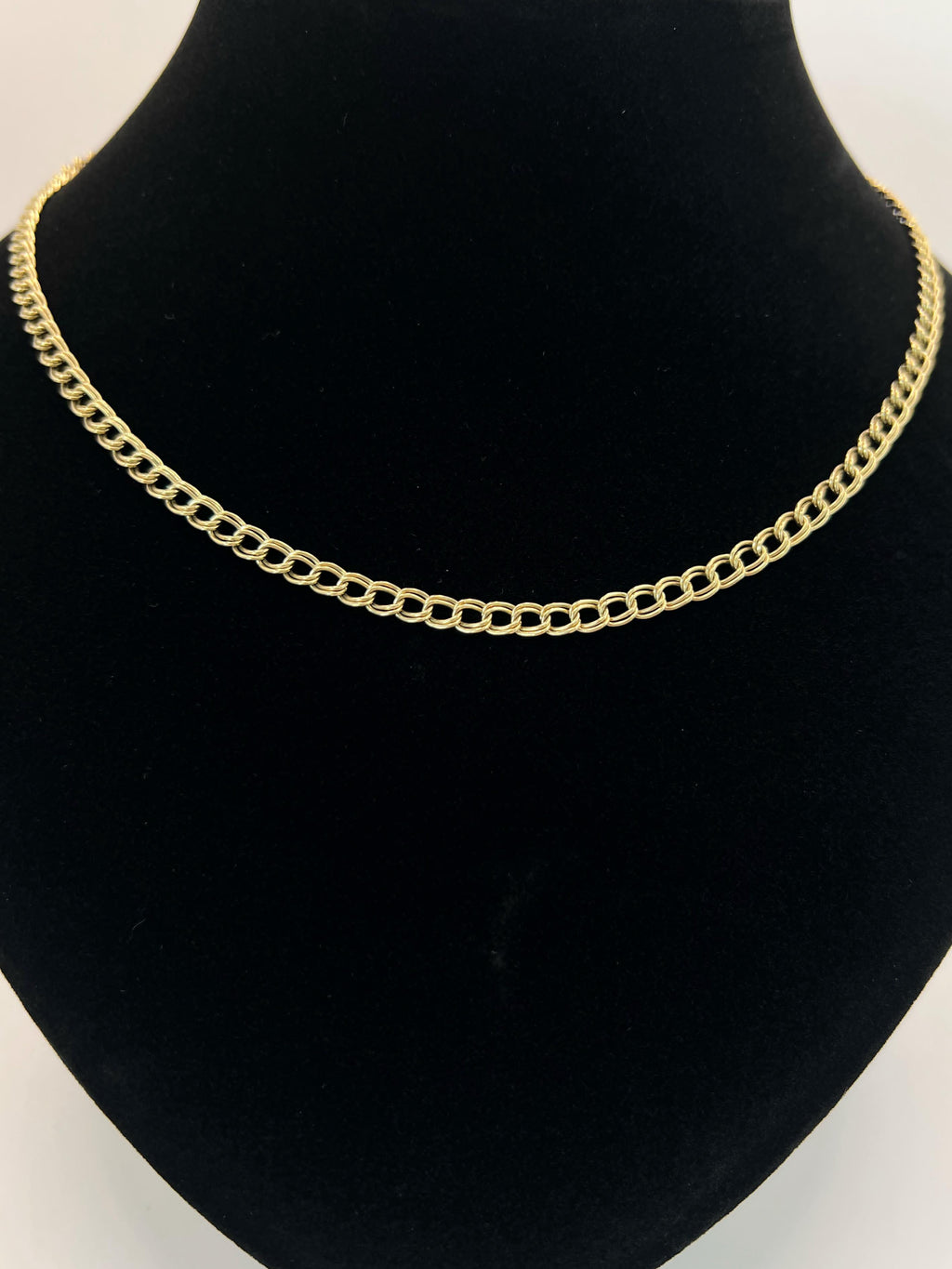 9ct Gold Double Curb Link Chain Necklace – 18" - 9.90g