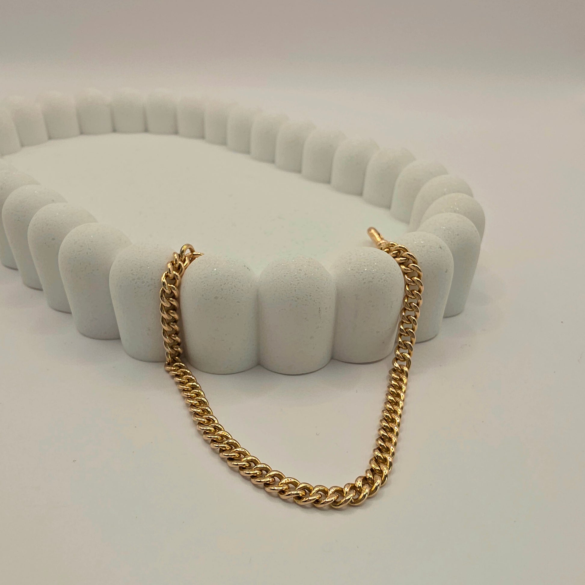 9ct Rose Gold Albert Chain with T-Bar – 8" – Every Link Stamped