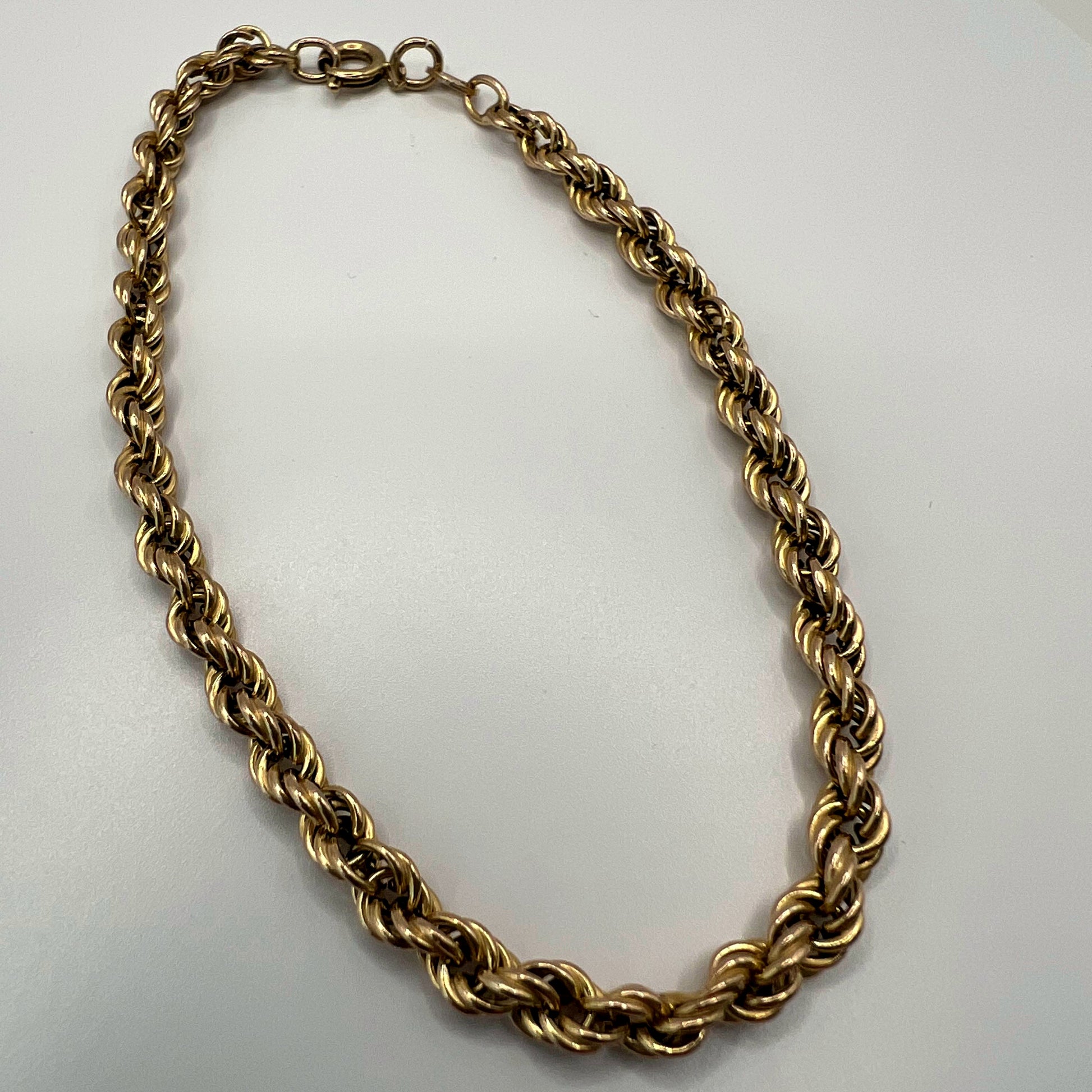 9ct Gold Rope Chain Bracelet – 7.5"
