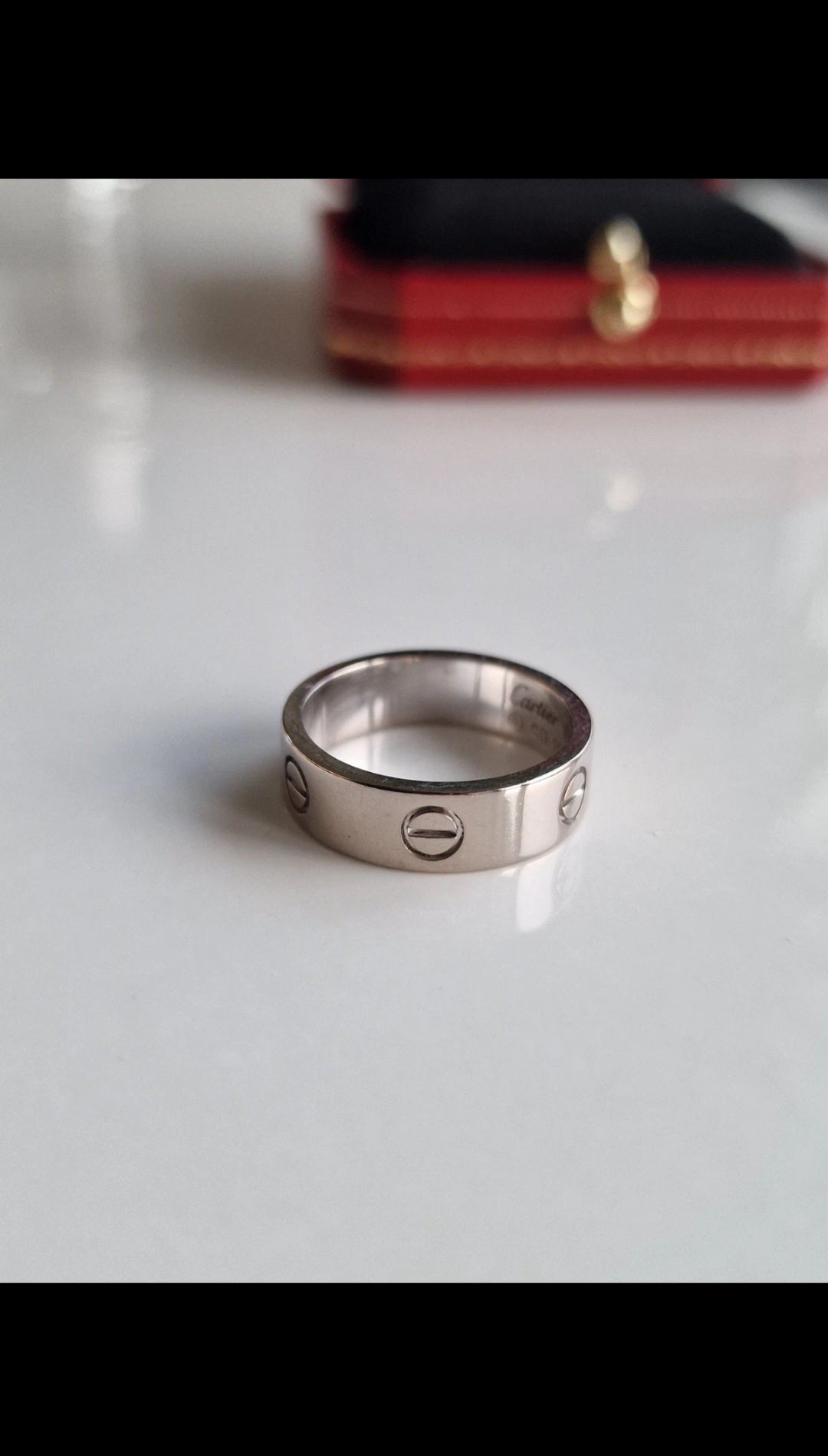 Authentic Cartier Love Ring Classic – 18ct White Gold – Size 58 (UK Q½)