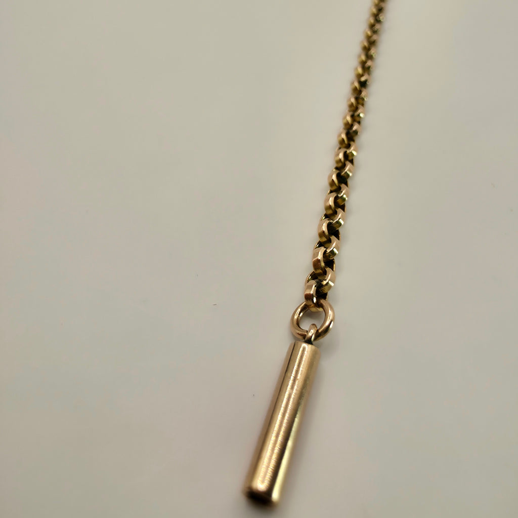 Vintage 9ct Gold Belcher Chain Rolo Chain Necklace 375 17" Solid 5.80g