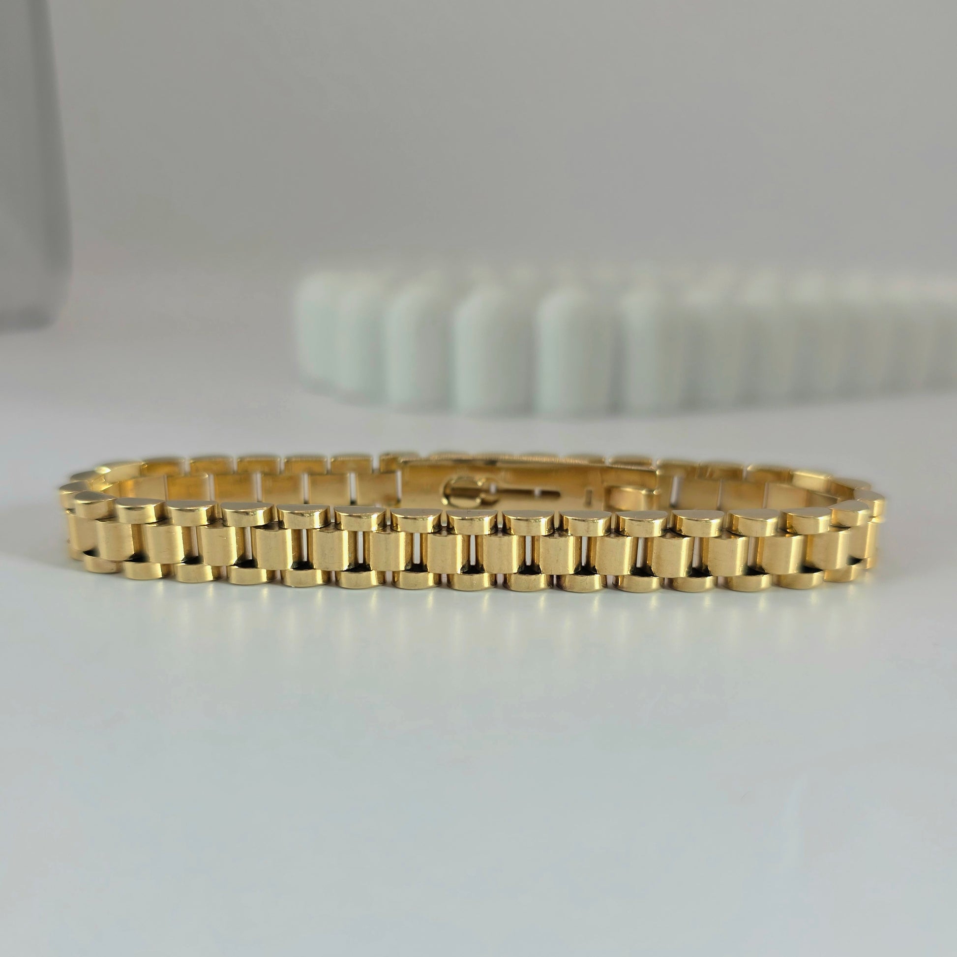 9ct Gold Link Bracelet – 7.5"- Heavyweight - Rare Classic Design