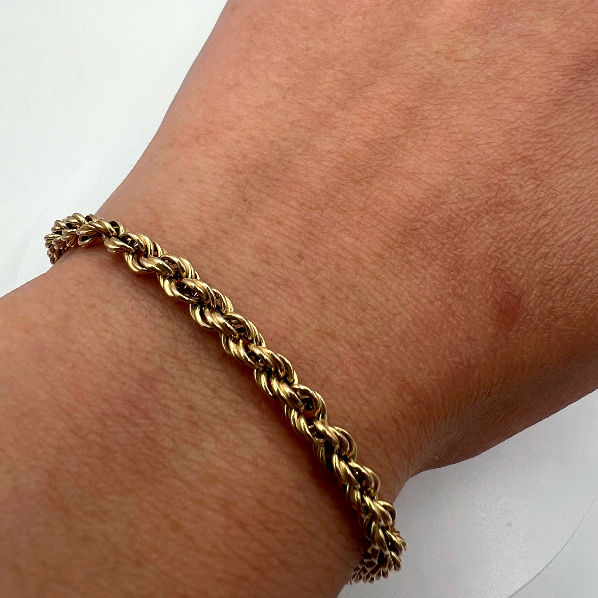 9ct Gold Rope Chain Bracelet – 7.5"