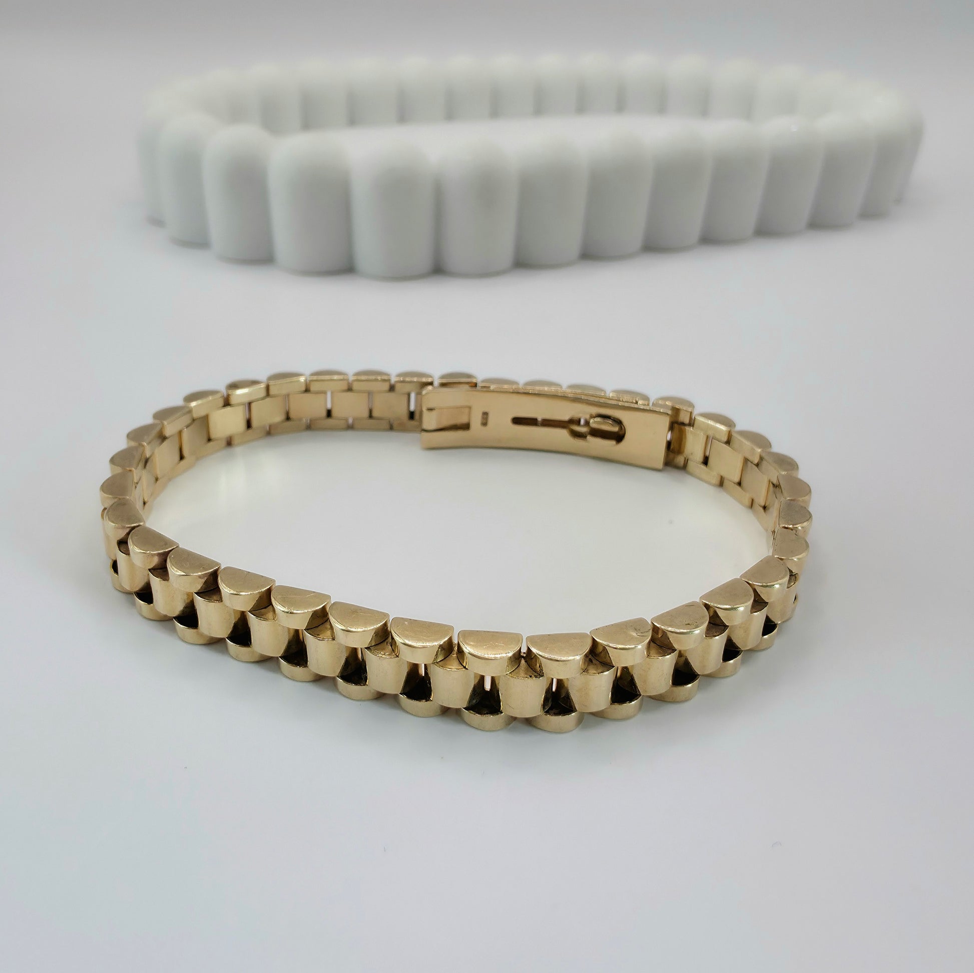 9ct Gold Link Bracelet – 7.5"- Heavyweight - Rare Classic Design
