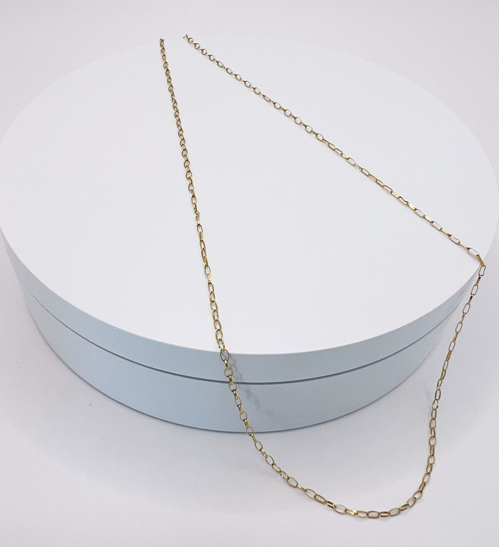 9CT Gold Belcher Chain Fine Oval Link Necklace
