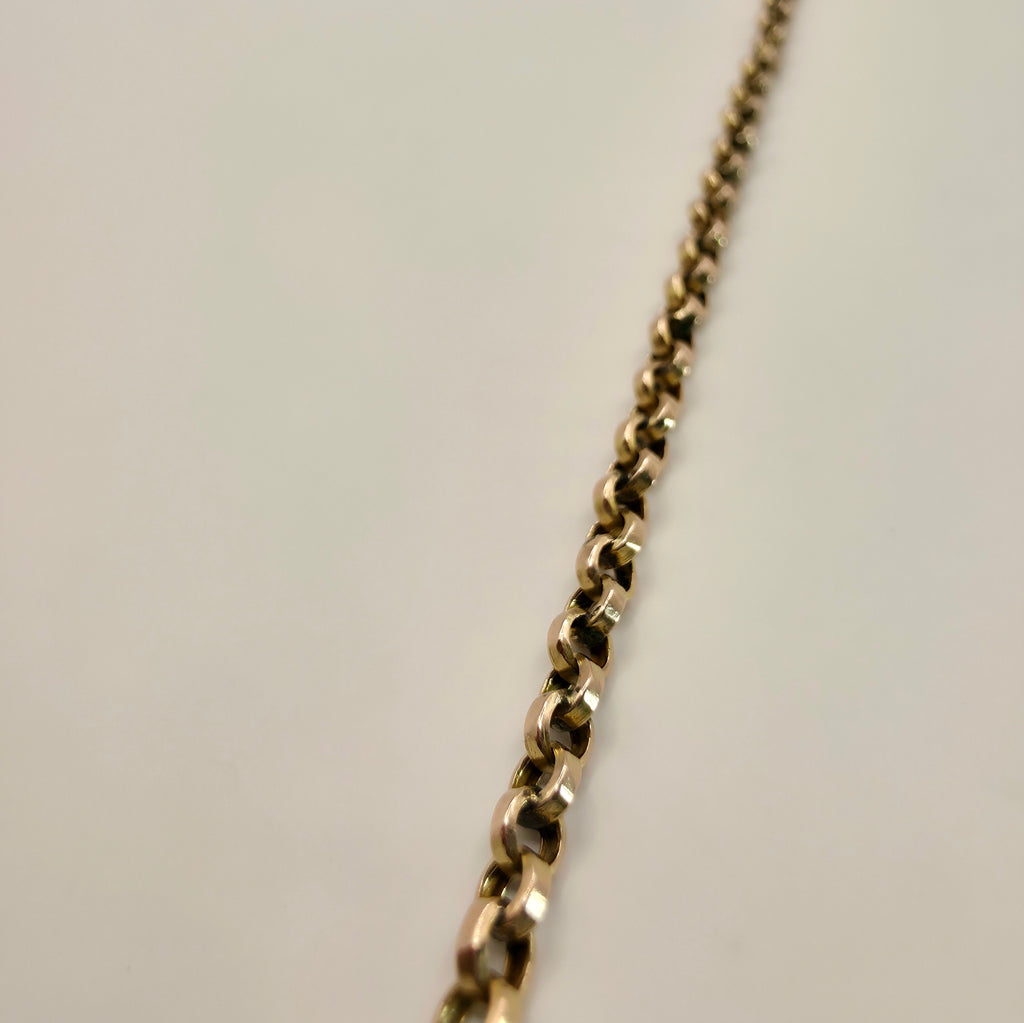 Vintage 9ct Gold Belcher Chain Rolo Chain Necklace 375 17" Solid 5.80g